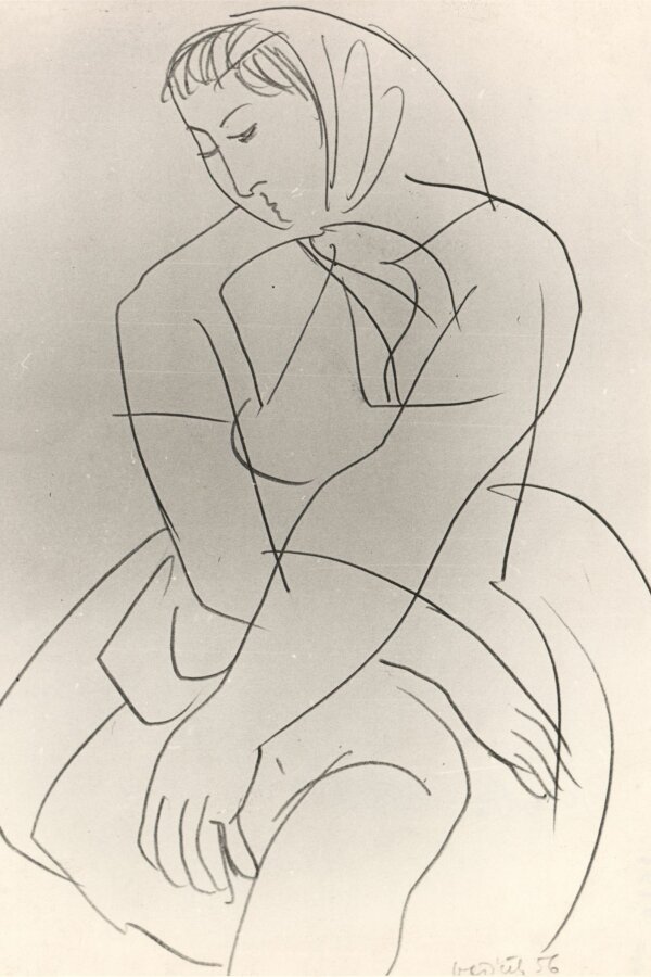 Vašíček, kresba, 1956